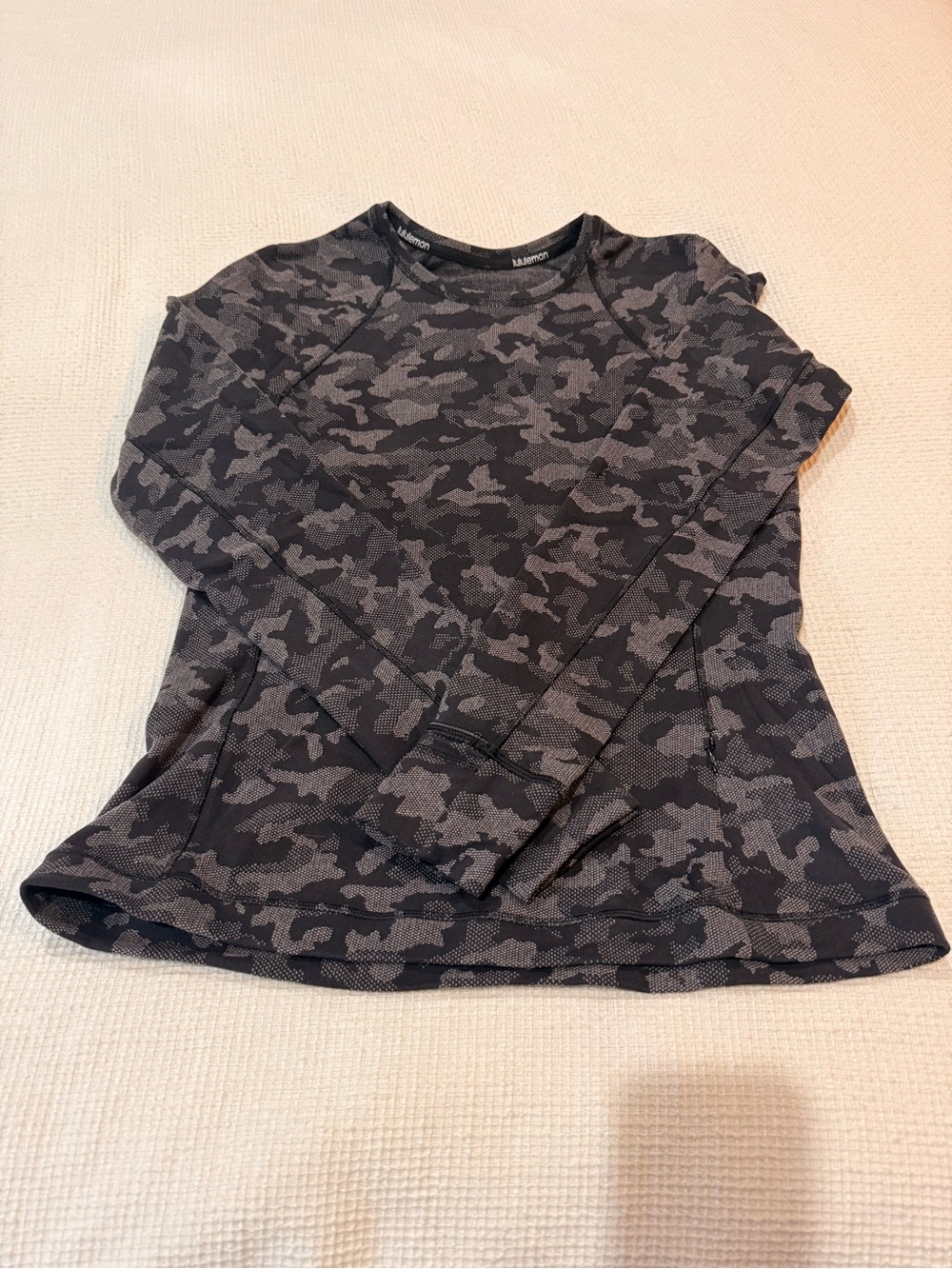 Lululemon - It's Rulu Run Long Sleeve, Heritage Camo Jacquard Black Lunar Rock